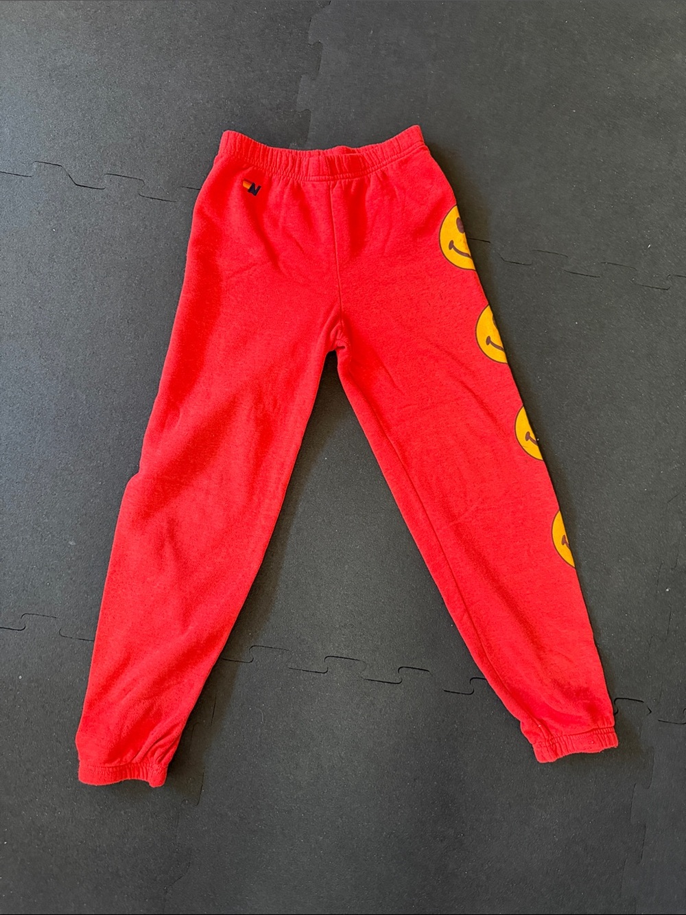 Aviator Nation Red Kids size 14 Sweatpants with Smiley Graphics